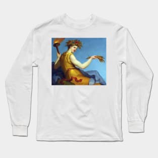 A Greek goddess with the torch of victory and crown of flowers Long Sleeve T-Shirt